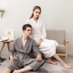 Lightweight Mid-Length Robe with Pocket for Women and Men